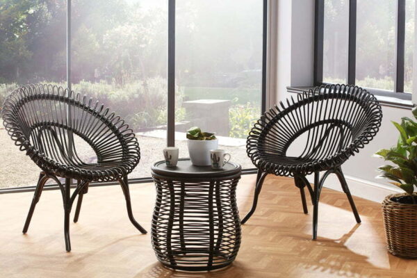 2 black shanghai chairs and royal lamp table lifestyle