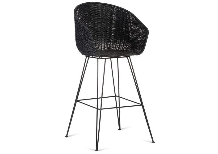 Black Porto Bar Stool Chair Desser Co, Wicker Outdoor Bar Stools Uk