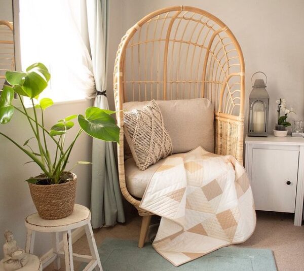 natural rattan cocoon chair