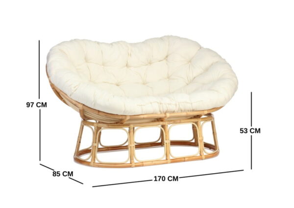 papasan sofa dimensions
