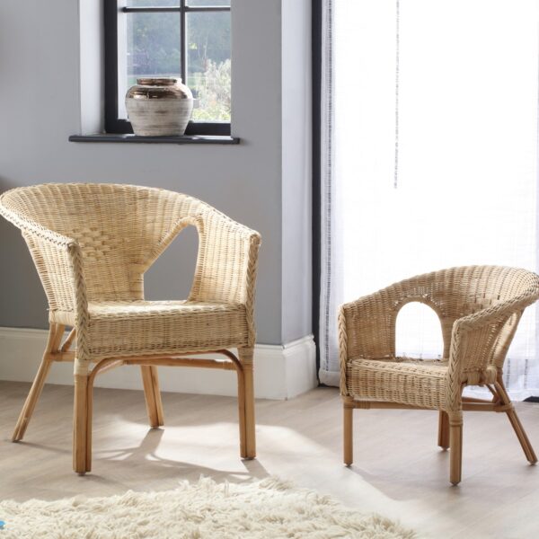 adults small wicker loom chair natural