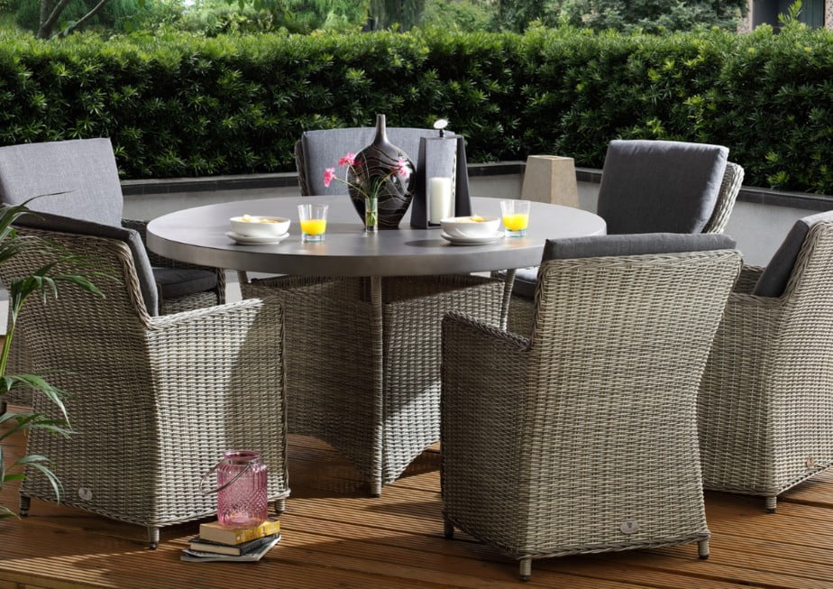 Seat Rattan Outdoor Dining Set, Patio Dining Sets 6 Seater