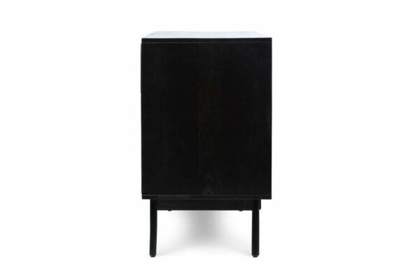 black 6 draw cabinet side angle