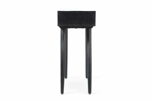 black console table side angle
