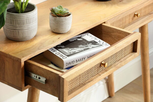 console table natural detail
