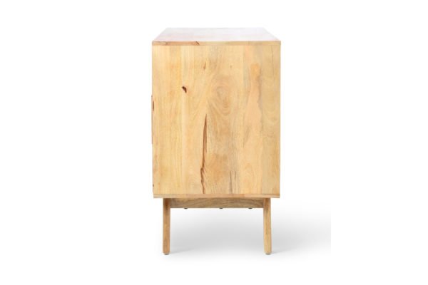 natural 6 draw cabinet side angle