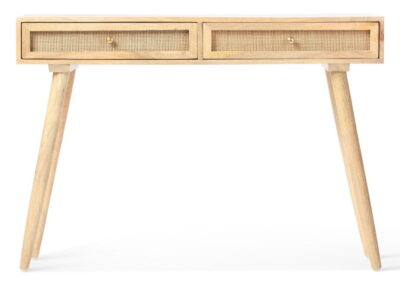 Rattan Mango Wood natural console table for hallways