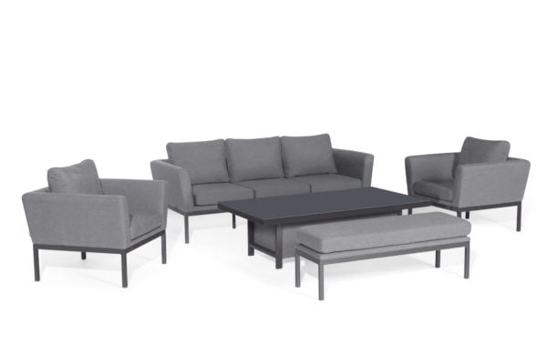 Outdoor fabric 238704 aruba 3 seater sofa set with adjustable table and bench