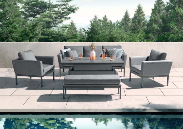 aruba 3 seater sofa set outdoor fabirc adjustable table down