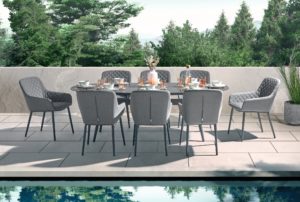 aruba 8 seat oval dining set outdoor fabric
