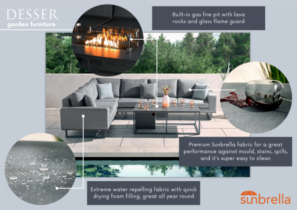 corner sofa set with fire pit table annotated 6