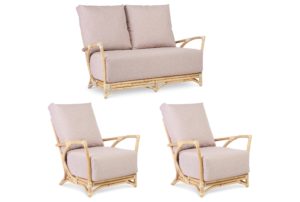 mercer 2 seater suite in smooth blush