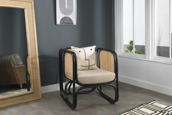 iconic rattan chair black in situ