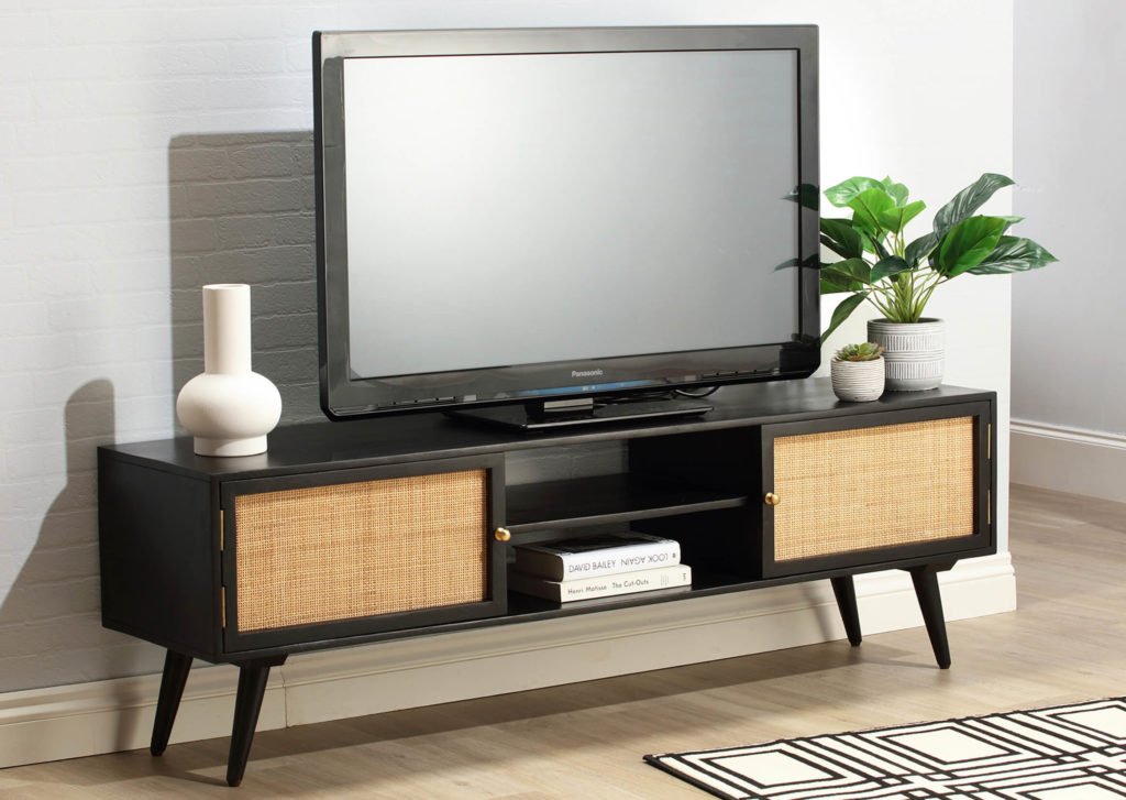 black table tv stand
