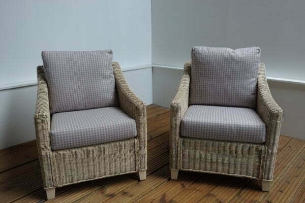 dijon chairs x2 in linen check