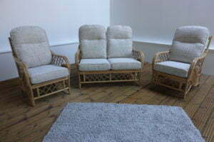 oslo light oak 2 seater suite in kasper (2 seater sofa & 2x chairs)