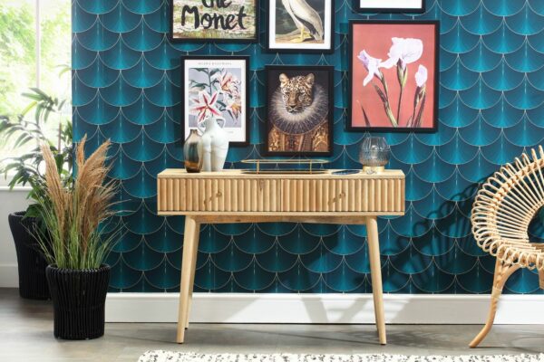 rotterdam mango wood console table with 2 drawers