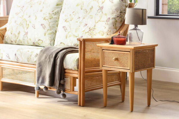 chester natural cane lamp table