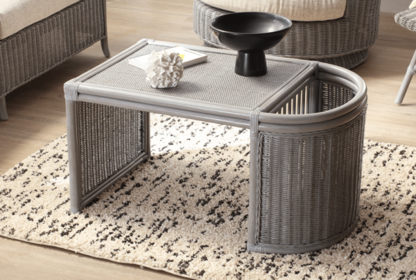 eden grey cane coffee table