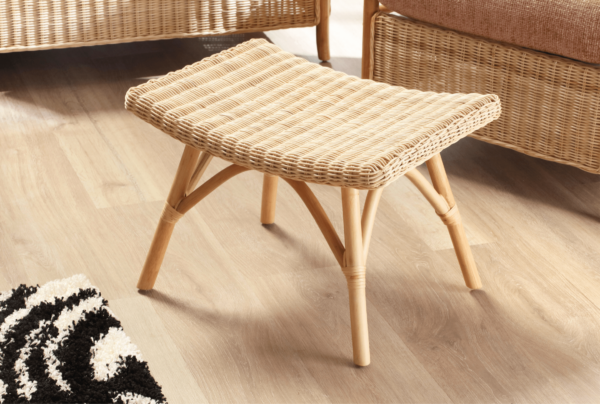 eden natural cane footstool