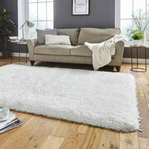 montana shaggy rug in ivory white 4 sizes available