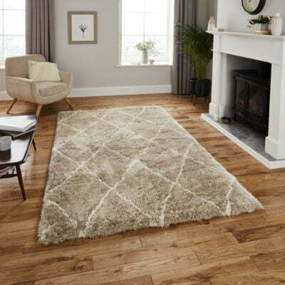 morocco shaggy rug in beige and cream 3 sizes available