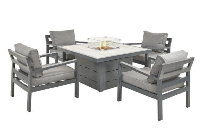 tutbury grey firepit table with 4 chairs uk made