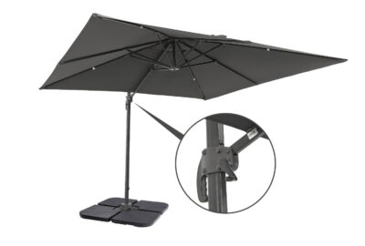 tutbury grey cantilever parasol 3m x 3m uk made