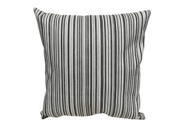 grey stripe outdoor waterproof scatter cushion reversible 17"