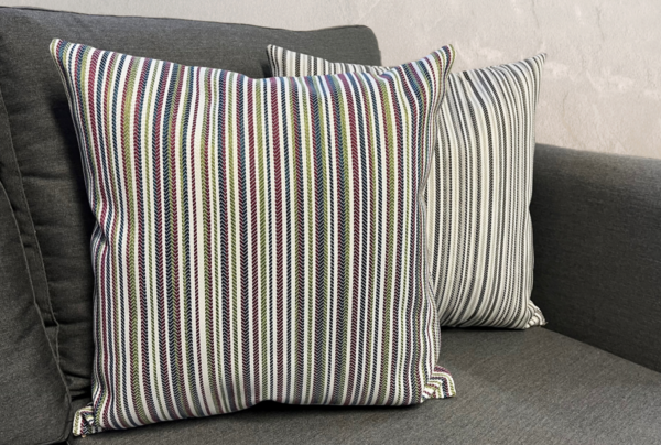multi colour stripe outdoor waterproof scatter cushion reversible 17"