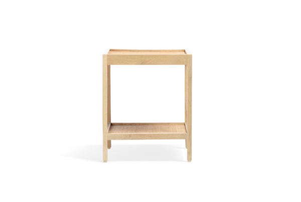 manhattan mango wood and cane webbing side table in natural