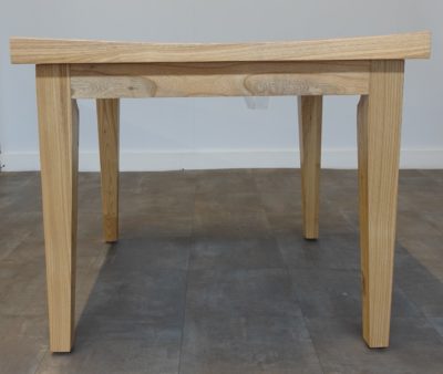 square curved dining table natural colour