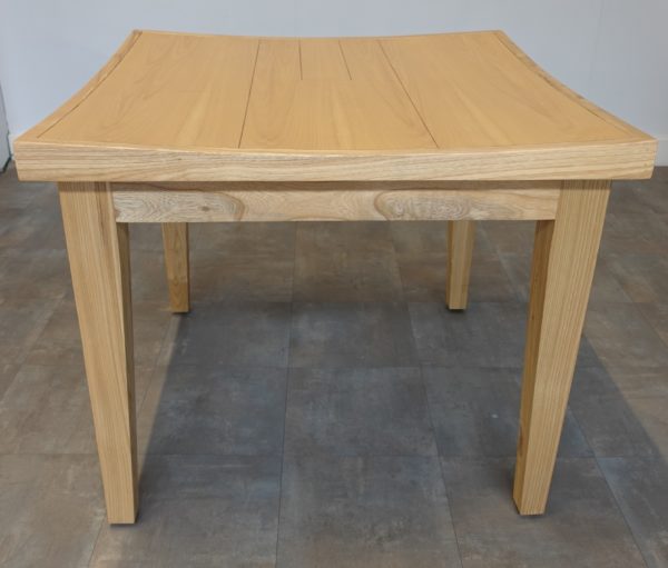 square curved dining table natural colour