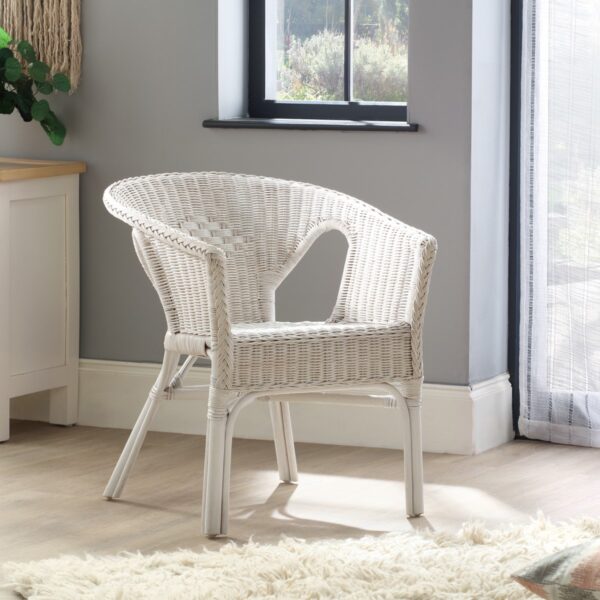 adults small wicker loom chair white