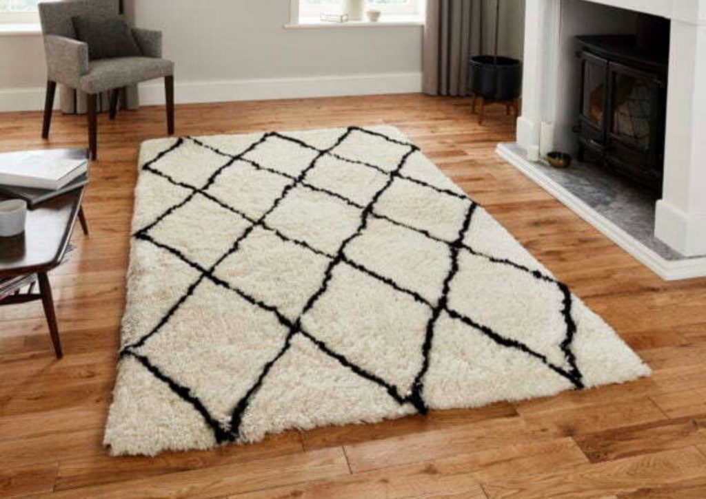 fluffly diamond rug