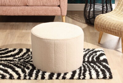 medium ottoman round footstool pouffe d63cm x h45cm – multiple fabrics