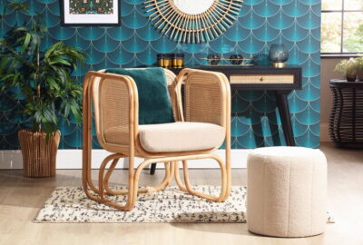 small ottoman round footstool pouffe d43cm x h45cm – multiple fabrics