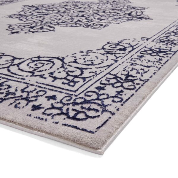 terra flat rug in blue and silver 3 sizes available