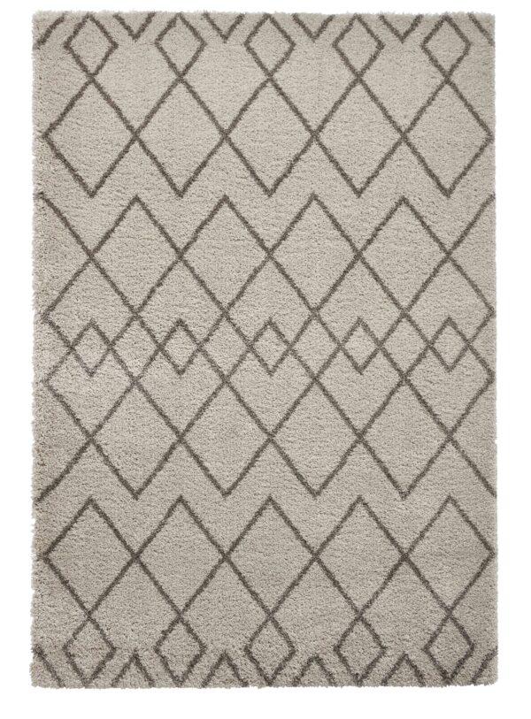 diamond geo shaggy rug in white and black 2 sizes available