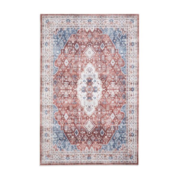 baku washable flat rug in red 2 sizes available