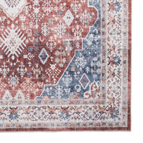 baku washable flat rug in red 2 sizes available