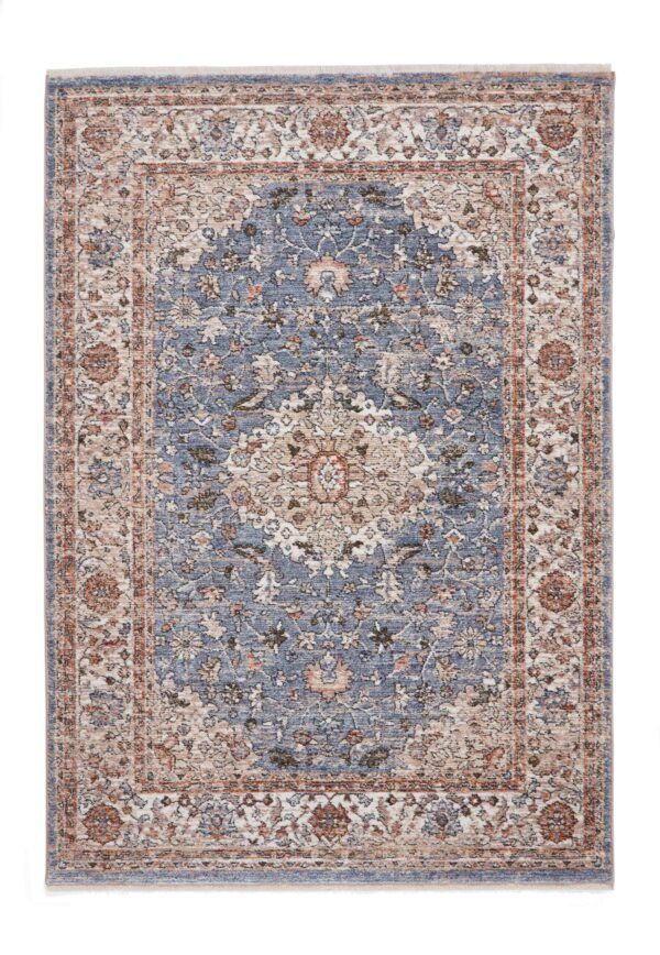 edwardian tufted rug in blue 4 sizes available