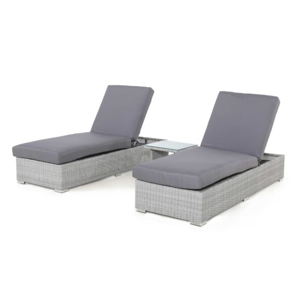cartmel outdoor rattan sunlounger and side table set