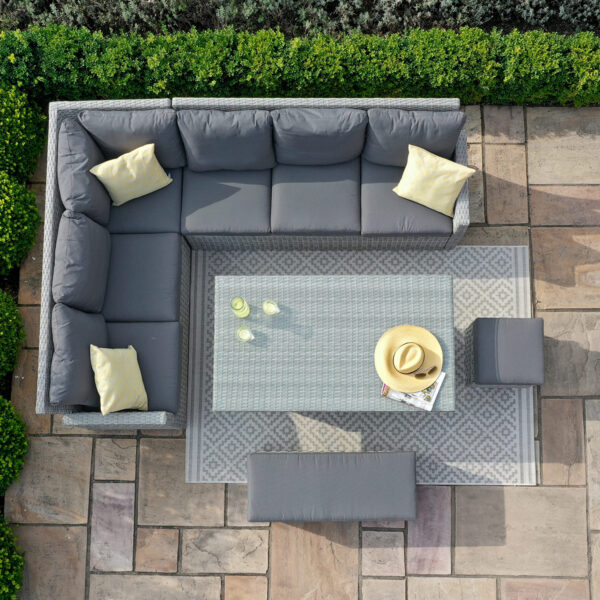 cartmel outdoor rattan corner sofa set with adjustable table
