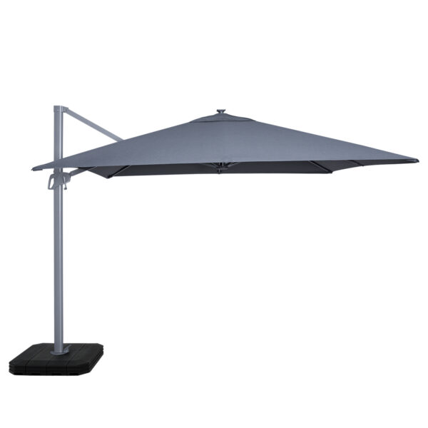 grey cantilever parasol square 3m with led lights
