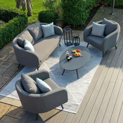 aruba outdoor fabric 2 seater suite with oval coffee table all weather fabric