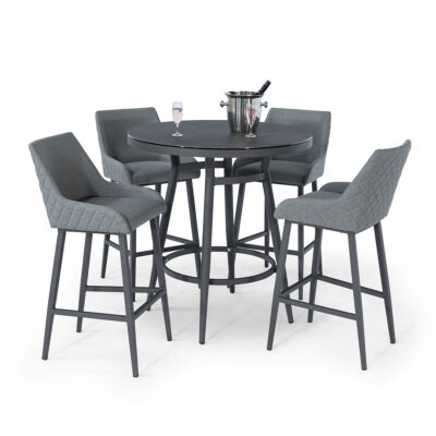 aruba outdoor fabric 4 seat bar set with round table all weather fabric