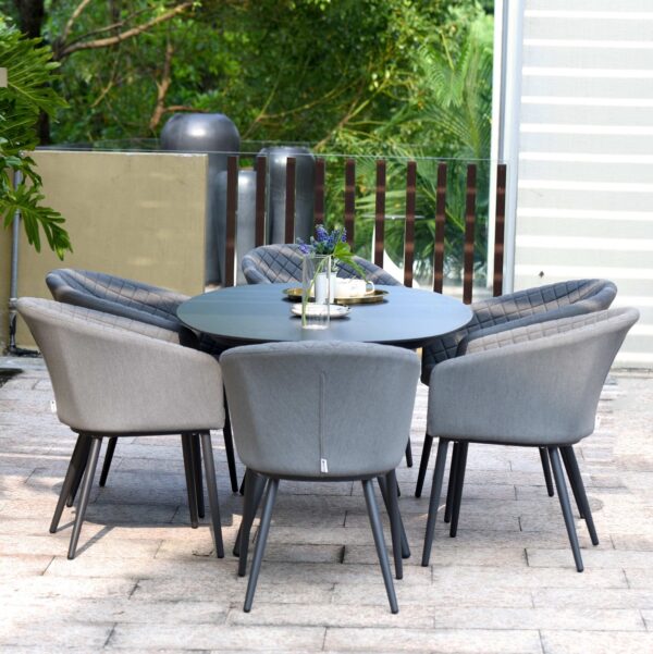amalfi outdoor fabric 6 seat dining set with oval table all weather fabric