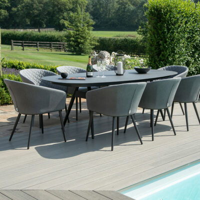 amalfi outdoor fabric 8 seat dining set with oval table all weather fabric