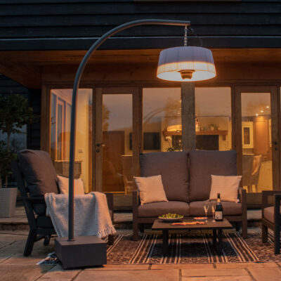 lyra white overhanging freestanding patio heater 1800w